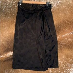 Zara black polka dot high waisted skirt